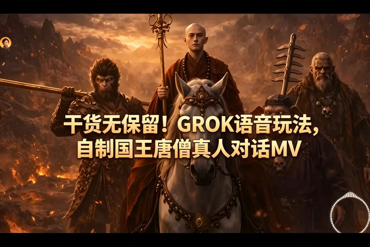 干货无保留！GROK语音玩法，自制国王唐僧真人对话MV-八爪鱼资源库