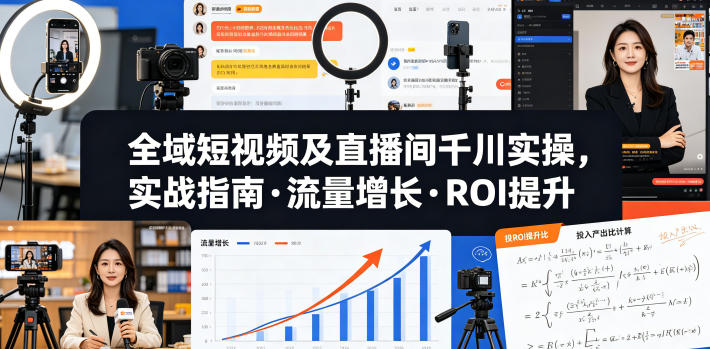 全域短视频及直播间千川实操，实战指南·流量增长·ROI提升-八爪鱼资源库