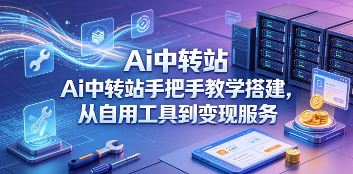 Ai中转站手把手教学搭建，从自用工具到变现服务-八爪鱼资源库