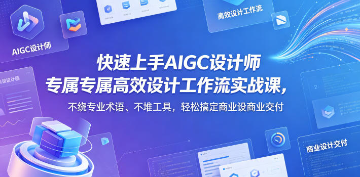 快速上手AIGC设计师专属高效设计工作流实战课，不绕专业术语、不堆工具，轻松搞定商业设计交付-八爪鱼资源库