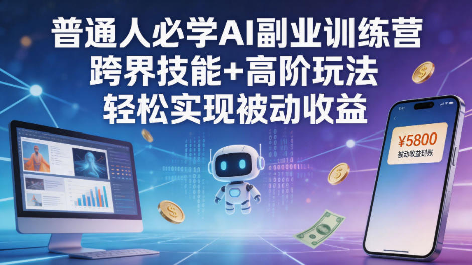 普通人必学AI副业训练营跨界技能+高阶玩法轻松实现被动收益-八爪鱼资源库