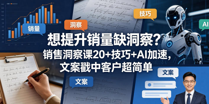 想提升销量缺洞察？销售洞察课20+技巧+AI加速，文案戳中客户超简单【原创双语字幕】-八爪鱼资源库