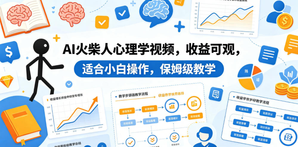 AI火柴人心理学视频，收益可观，适合小白操作，保姆级教学-八爪鱼资源库