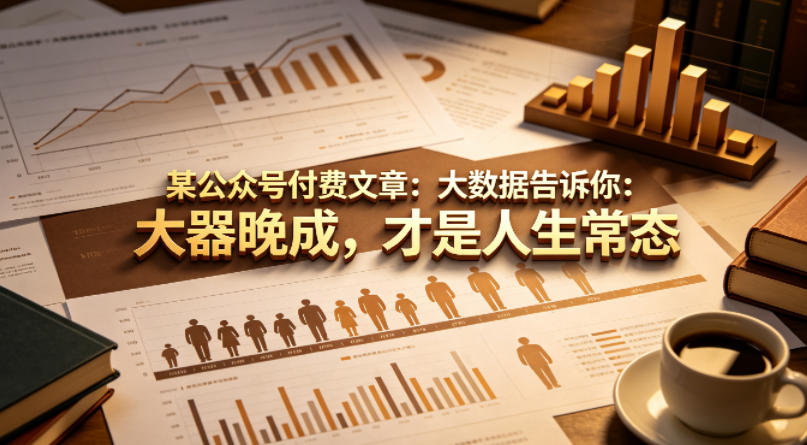 某公众号付费文章：大数据告诉你：大器晚成，才是人生常态-八爪鱼资源库