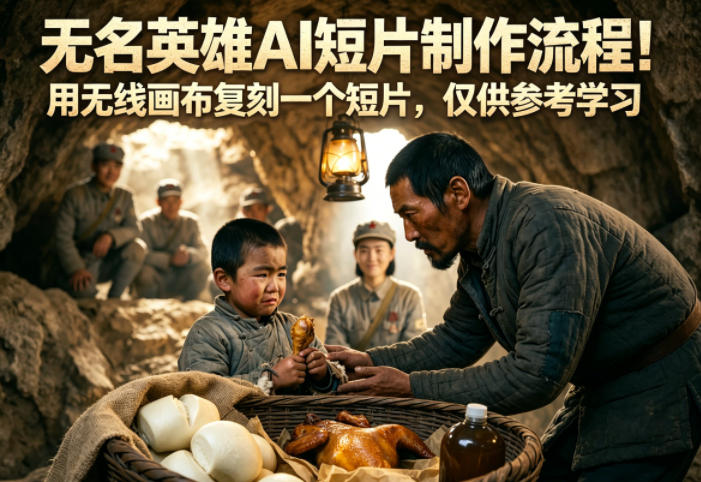 无名英雄AI短片制作流程！用无线画布复刻一个短片，仅供参考学习-八爪鱼资源库