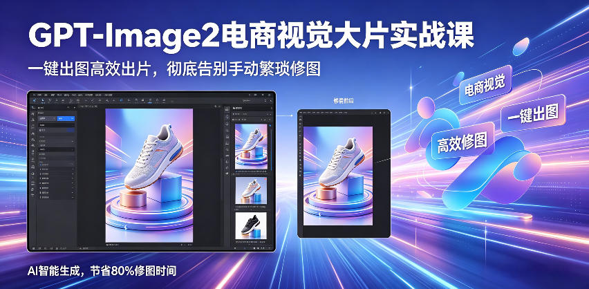 GPT-Image2电商视觉大片实战课，一键出图高效出片，彻底告别手动繁琐修图-八爪鱼资源库
