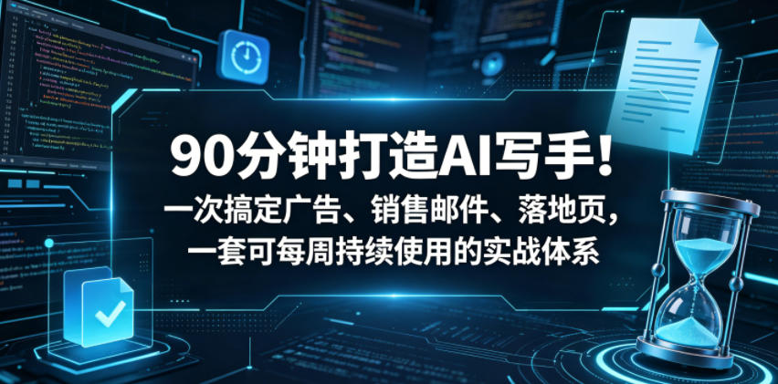 90分钟打造AI写手！一次搞定广告、销售邮件、落地页，一套可每周持续使用的实战体系【原创双语字幕】-八爪鱼资源库