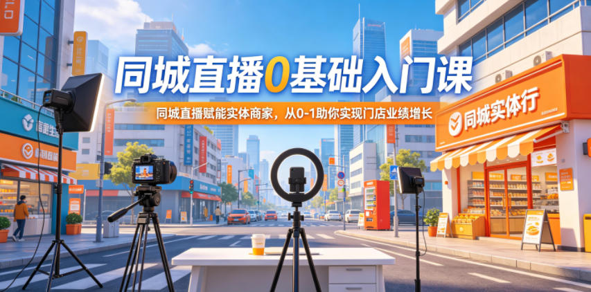 同城直播0基础入门课，同城直播赋能实体商家，从0-1助你实现门店业绩增长-八爪鱼资源库