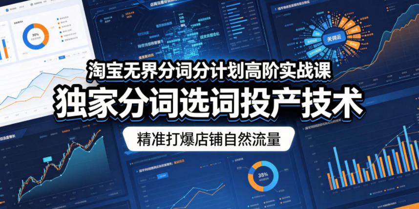 淘宝无界分词分计划高阶实战课，独家分词选词投产技术，精准打爆店铺自然流量-八爪鱼资源库