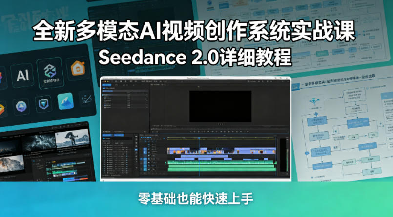 全新多模态AI视频创作系统实战课，Seedance 2.0详细教程，零基础也能快速上手-八爪鱼资源库