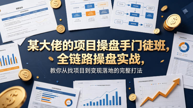 某大佬的项目操盘手门徒班，全链路操盘实战，教你从找项目到变现落地的完整打法-八爪鱼资源库
