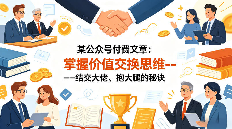 某公众号付费文章：掌握价值交换思维—-结交大佬、抱大腿的秘诀-八爪鱼资源库