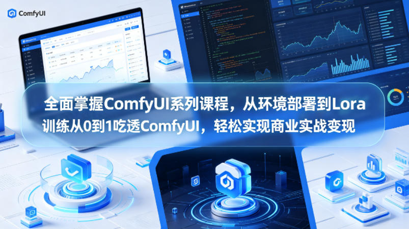 全面掌握ComfyUI系列课程，从环境部署到Lora训练从0到1吃透ComfyUI，轻松实现商业实战变现-八爪鱼资源库