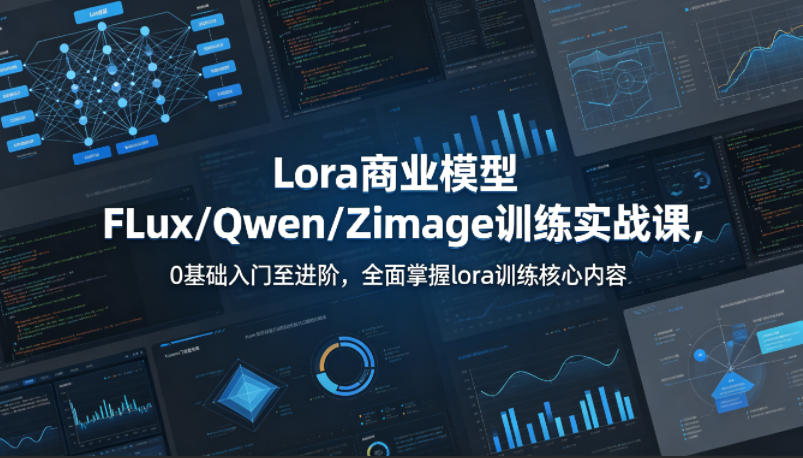 系统性学习Lora商业模型FLux／Qwen／Zimage训练实战课，0基础入门至进阶，全面掌握lora训练核心内容-八爪鱼资源库