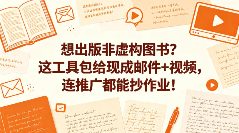 想出版非虚构图书？这工具包给现成邮件+视频，连推广都能抄作业！【原创双语字幕】-八爪鱼资源库