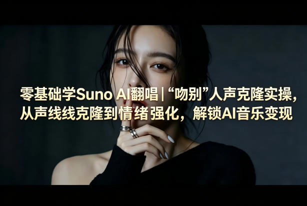 零基础学Suno AI翻唱｜《吻别》人声克隆实操，从声线克隆到情绪强化，解锁AI音乐变现-八爪鱼资源库
