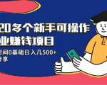 20多个新手可操作的副业赚钱项目：业余时间0基础日入几500+实操分享-八爪鱼资源库