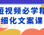 短视频必学精细化文案课，提升你的内容创作能力、升级迭代能力和变现力（价值333元）-八爪鱼资源库