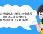 独家精细化影视解说全盘课程，0基础从运营到制作，赢在起跑线（全套课程）-八爪鱼资源库