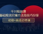 千川投放课：0基础投流实操方法及技巧分享，初级+高级必修课-八爪鱼资源库
