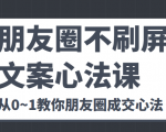 朋友圈不刷屏文案心法课 人人都要懂的商业逻辑 从0~1教你朋友圈成交心法-八爪鱼资源库