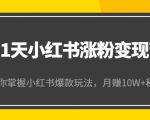 21天小红书涨粉变现营（第4期）：带你掌握小红书爆款玩法，月赚10W+秘密-八爪鱼资源库