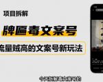 2023抖音快手毒文案新玩法，牌匾文案号，起号快易变现-八爪鱼资源库