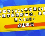 D1G馆长2023年收费990的抖音小程序变现新玩法，单号轻松日入200+-八爪鱼资源库