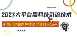 大平台黑科技引流技术，小白也能靠这些技术混到月入1w+(2022年的课程）-八爪鱼资源库