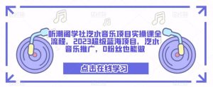 听潮阁学社汽水音乐项目实操课全流程，2023超级蓝海项目，汽水音乐推广，0粉丝也能做-八爪鱼资源库