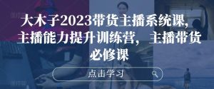 大木子2023带货主播系统课，主播能力提升训练营，主播带货必修课-八爪鱼资源库