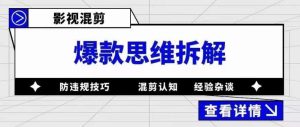 影视混剪爆款思维拆解，从混剪认知到0粉丝小号案例，讲防违规技巧，混剪遇到的问题如何解决等-八爪鱼资源库