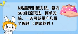 b站最新引流方法，暴力SEO引流玩法，简单无脑，一天可以量产几百个视频（附带软件）-八爪鱼资源库