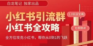 【白龙笔记】价值980元的《小红书运营和引流课》，日引100高质量粉-八爪鱼资源库