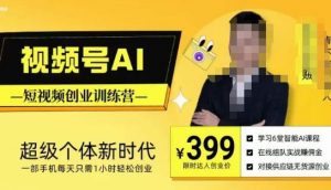 视频号AI短视频创业训练营，超级个体新时代，一部手机每天只需1小时轻松创业-八爪鱼资源库