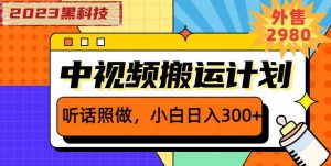 外面卖2980元2023黑科技操作中视频撸收益，听话照做小白日入300+-八爪鱼资源库