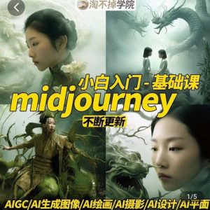 淘不掉学院·midjourney小白入门基础，​AI摄影+AI设计+AI绘画-AIGC作图-八爪鱼资源库