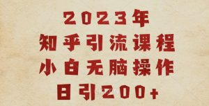 2023知乎引流课程，小白无脑操作日引200+【揭秘】-八爪鱼资源库