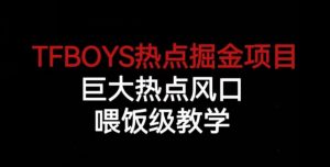 TFBOYS热点掘金项目，巨大热点风口，喂饭级教学-八爪鱼资源库