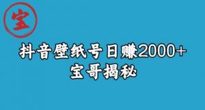 宝哥抖音壁纸号日赚2000+,不需要真人露脸就能操作【揭秘】-八爪鱼资源库