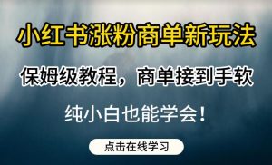 小红书涨粉商单新玩法，保姆级教程，商单接到手软，纯小白也能学会【揭秘】-八爪鱼资源库