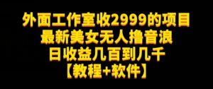 外面工作室收2999的项目最新美女无人撸音浪日收益几百到几千【教程+软件】（仅揭秘）-八爪鱼资源库