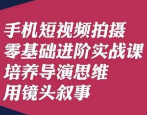 手机短视频拍摄零基础进阶实战课,培养导演思维用镜头叙事唐先生-八爪鱼资源库