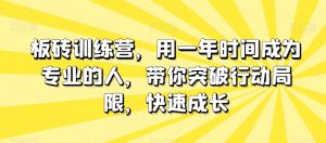板砖训练营，用一年时间成为专业的人，带你突破行动局限，快速成长-八爪鱼资源库