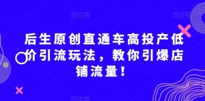 后生原创直通车高投产低价引流玩法，教你引爆店铺流量！-八爪鱼资源库