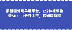 最新国外薅羊毛平台，2分钟视频收益50+，1分钟上手，保姆级教程【揭秘】-八爪鱼资源库