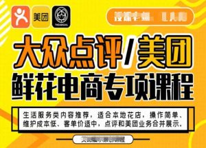 大众点评/美团鲜花电商专项课程，操作简单、维护成本低、客单价适中，点评和美团业务合并展示-八爪鱼资源库