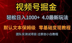 视频号掘金轻松日入1000+4.0最新保姆级玩法零基础变现教程【揭秘】-八爪鱼资源库