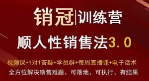 爆款！销冠训练营3.0之顺人性销售法，全方位解决销售难题、可落地、可执行、有结果-八爪鱼资源库