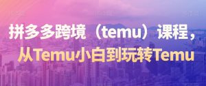 拼多多跨境（temu）课程，从Temu小白到玩转Temu-八爪鱼资源库